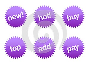 Purple Glossy eCommerce buttons