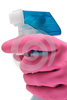 Purple Glove w/ Cleanser (Side View)