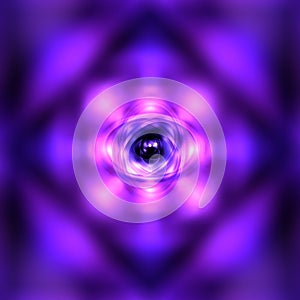 Purple glowing atom