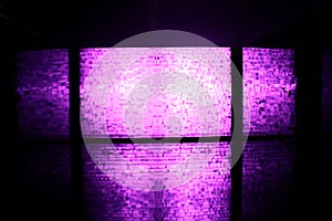 Purple glowing graphic partition in black