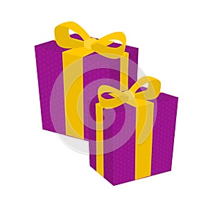 Purple and Gold Gift presents