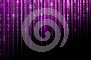 Purple gradient color with binary code, technology background