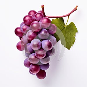 Purple Grapes On White Background: Creative Composition Photography In The Style Of Mike Campau
