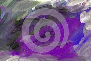 Purple gray blue acrylic painting texture. Hand painted background