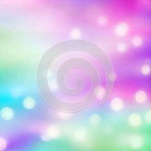 Purple, green, blue and pink pastel colorful background. bokeh blurred lights background