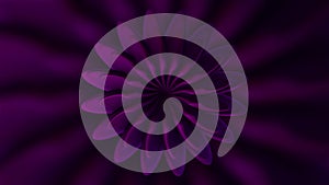 Purple and green flower in abstraction. Motion. Flowers with petals spin in 3d format expanding and narrowing creating a