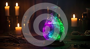 Purple and Green Glowing Potion