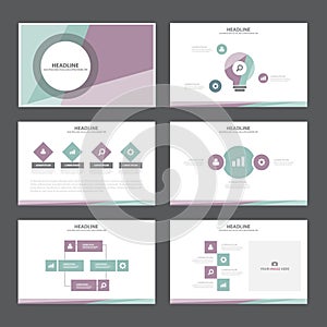 Purple green presentation template Infographic elements flat design set forbrochure flyer leaflet marketing
