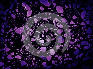 Purple grunge marble on black background, black granite tiles floor on purple background, purple mosaic, pink texture wall,