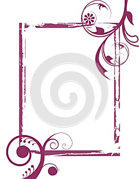 Purple grunge swirls frame