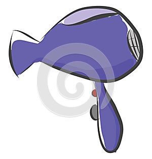 Purple hair dryer vector or color illustration