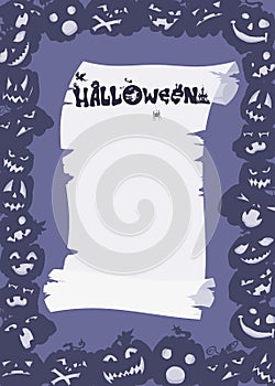 purple halloween pumpkin poster. vector stock new