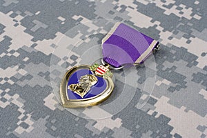 Purple Heart award on uniform
