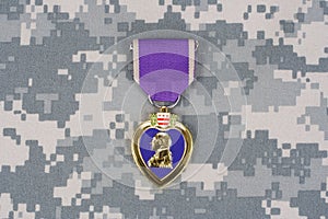 Purple Heart award on uniform