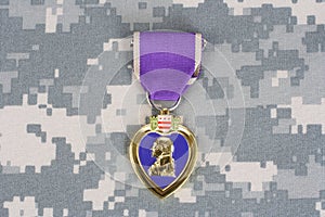 Purple Heart award on uniform