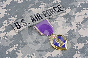 Purple Heart award on US AIR FORCE uniform