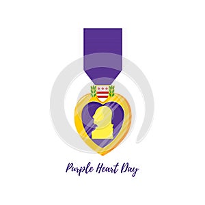 Purple Heart Day. Isolated vector badge photo