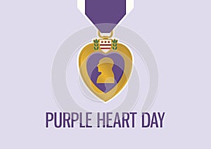 Purple Heart Day medal vector