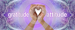 Purple Heart Hands Gratitude Attitude Banner