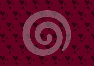 Purple hearts and circles pattern wallpaper