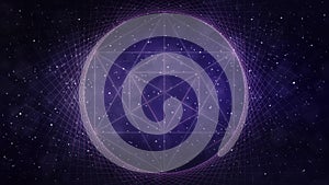 Purple hexagon sacred geometry, space vortex background
