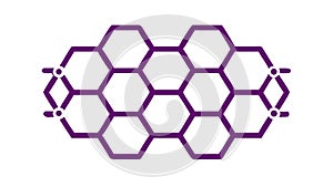 Purple Hexagonal Grid Pattern for Digital and Scientific Themes, vector design Generative AI