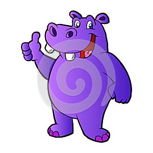 Purple hippo cartoon photo