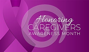 Purple Honoring Caregivers Awareness Month Background Illustration