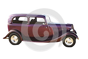 Purple hotrod sedan