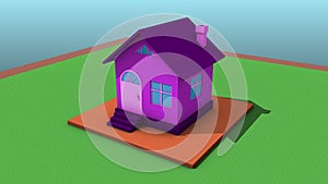 The purple house grows from the money seeds