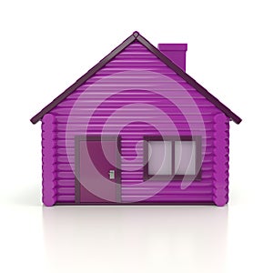 Purple house icon 3d illustration