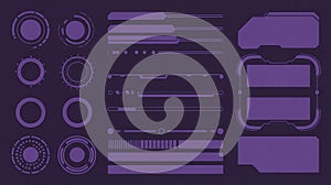 Purple HUD UI Elements Set Futuristic Sci-Fi Game Interface & Data Display Kit