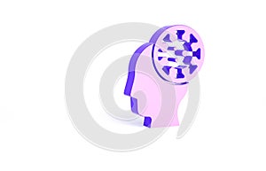 Purple Human and virus icon isolated on white background. Corona virus 2019-nCoV. Bacteria and germs, cell cancer