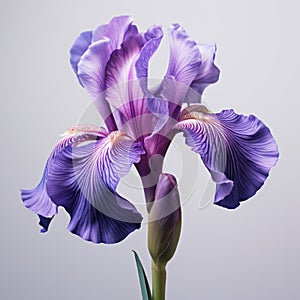 Purple iris flower on white background , generated by AI