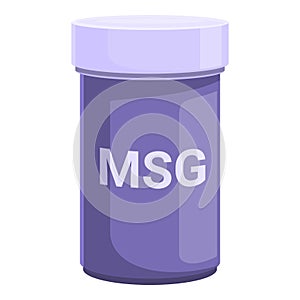 Purple jar containing msg flavor enhancer ingredient photo