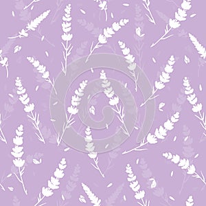 Purple lavender seamless repeat pattern.