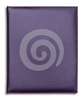 Purple leather notebook isolated