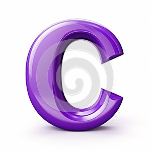 Purple Letter C On White Background - Daz3d Style With Cultural References