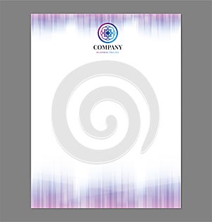 Purple Letterhead Template with Abstract Flower Logo