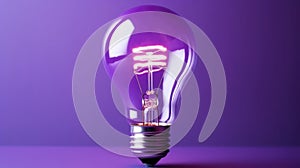 Purple Light Bulb on Purple background, Background wallpaper, Business concept