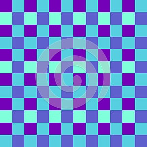 Purple Light Sky Blue Seamless French Checkered Pattern. Colorful Fabric Check Pattern Background. Classic Checker Pattern Design