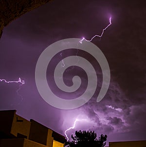 purple lightning storm in arizona