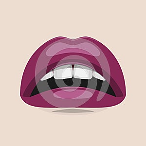 Purple Lips Beauty Illustration