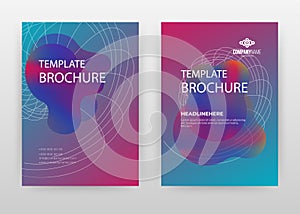 Purple liquid geometry elements with lines design for annual report, brochure, flyer, poster. Gradient background vector