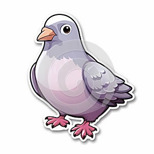 Purple Little Pigeon Sticker - Cute Cartoon Style