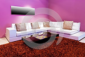 Purple living room