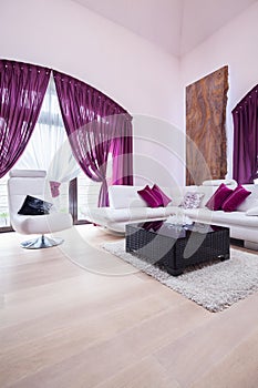 Purple living room