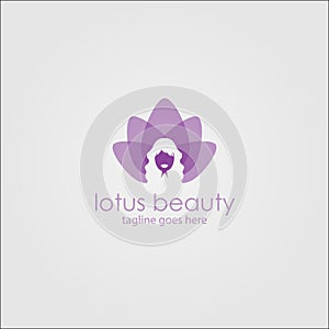 Purple Lotus Beauty Logo Design Template