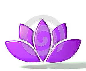 Purple lotus flower 3D
