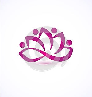 Purple lotus flower logo